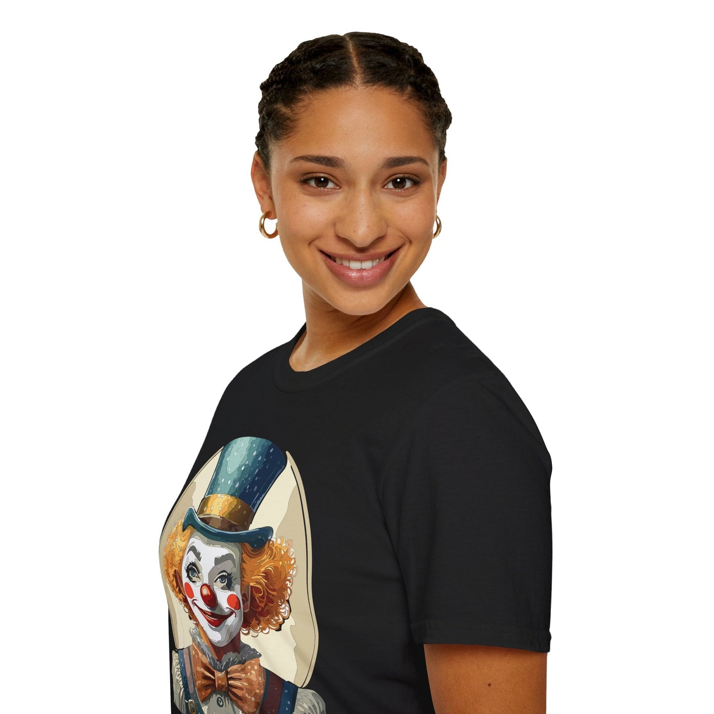 Clown Shirt Unisex T Shirt With Clown Circus Theme Funny Man Shirt Gildan Softstyle 64000