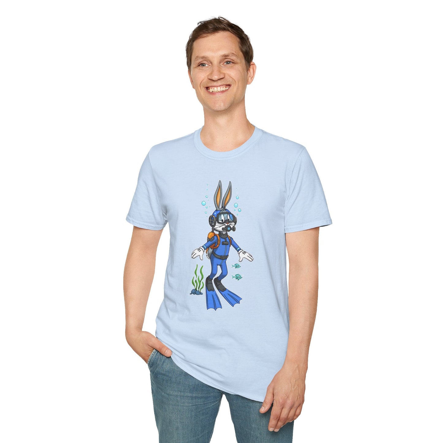 Bugs Bunny T Shirt Unisex Short Sleeve Cartoon Tee Gildan Softstyle 64000 Cotton
