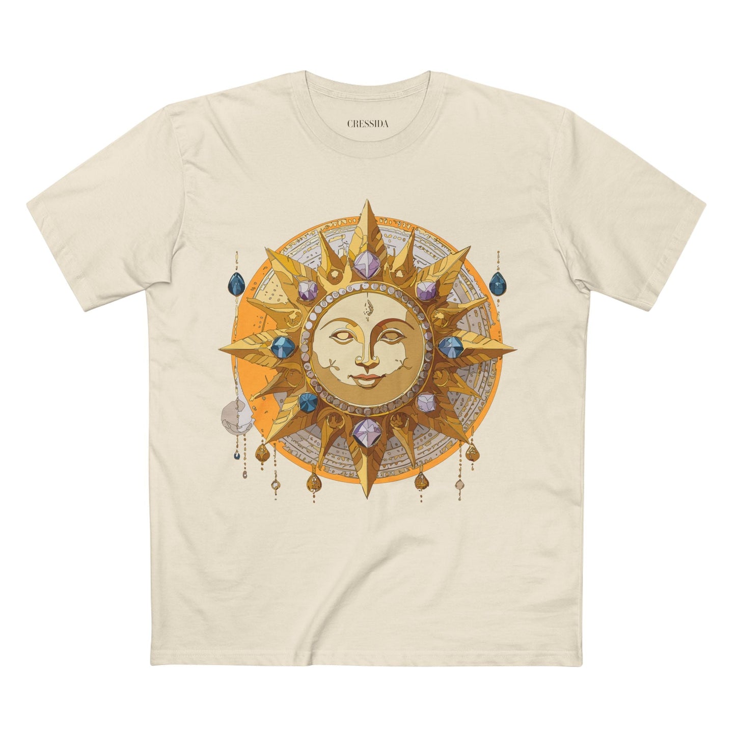 Gold Sun Graphic Unisex 100 Cotton T-Shirt with Golden Art Design 3