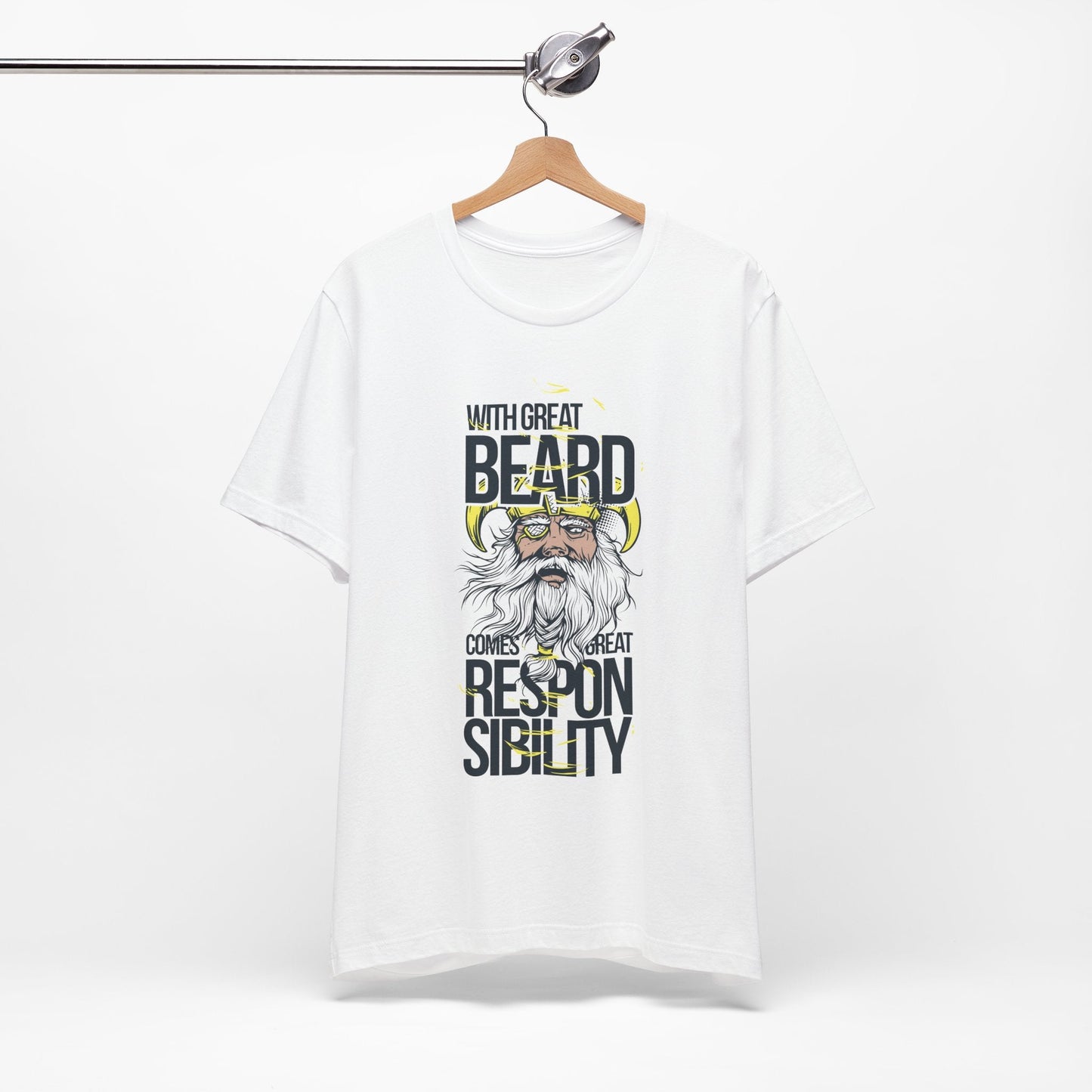 With Great Beard Comes Great Responsibility Tee Viking Beard Graphic Shirt A-2
