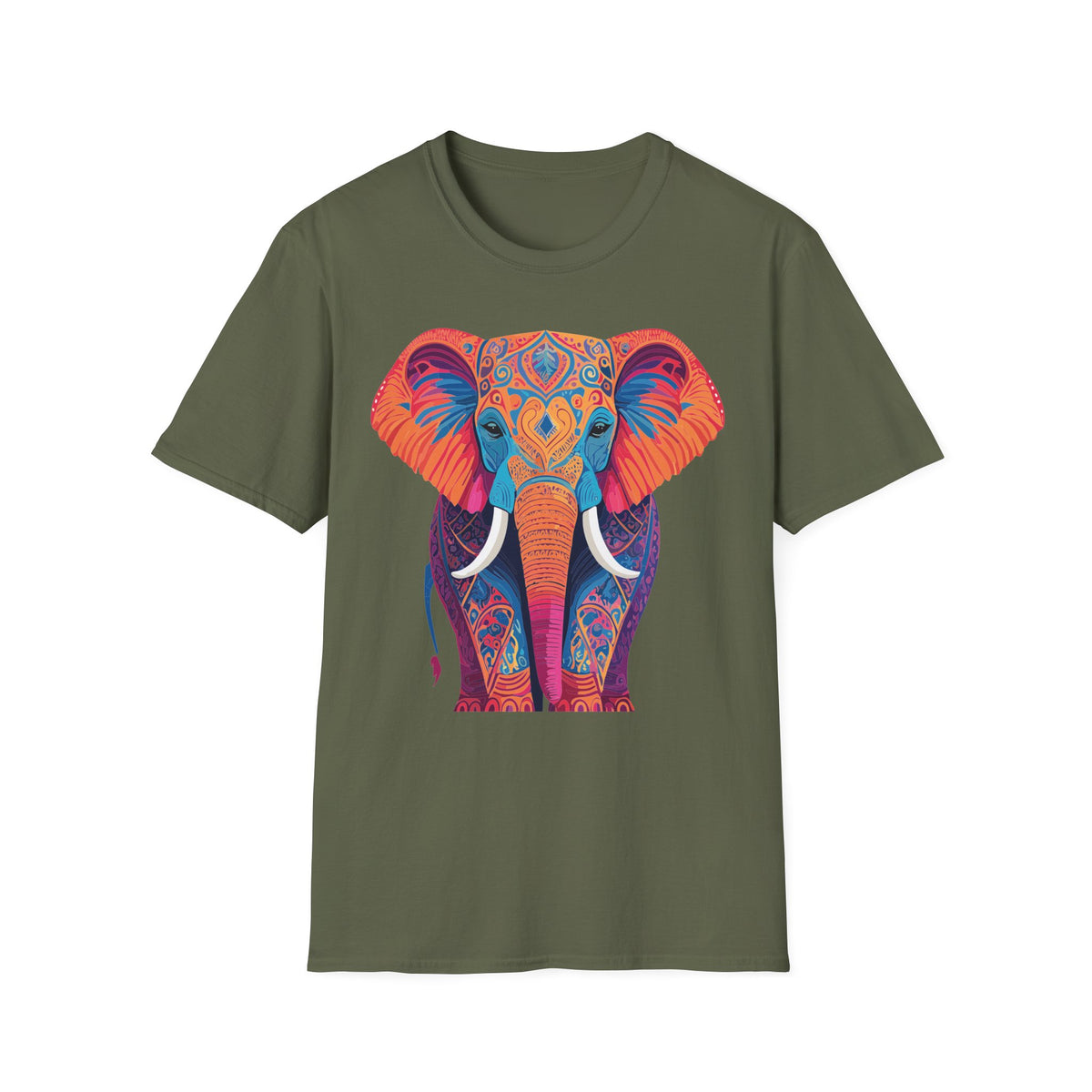 Colorful Mandala Elephant T-Shirt | Boho Animal Graphic Tee