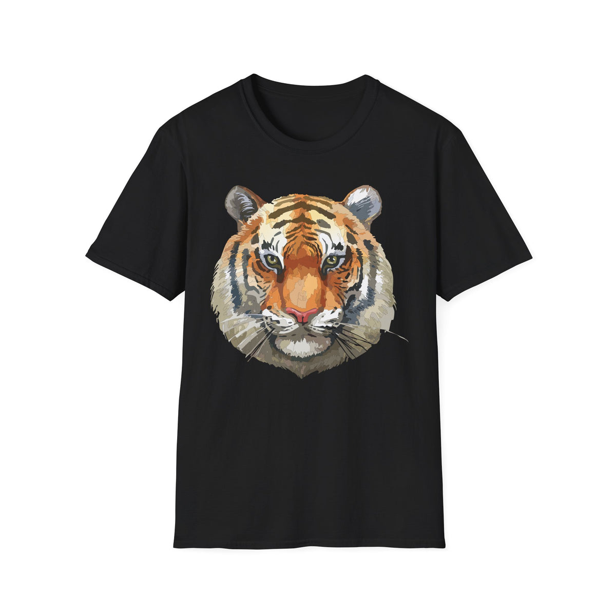 Watercolor Tiger Face T-Shirt | Wildlife Illustration, Animal Print
