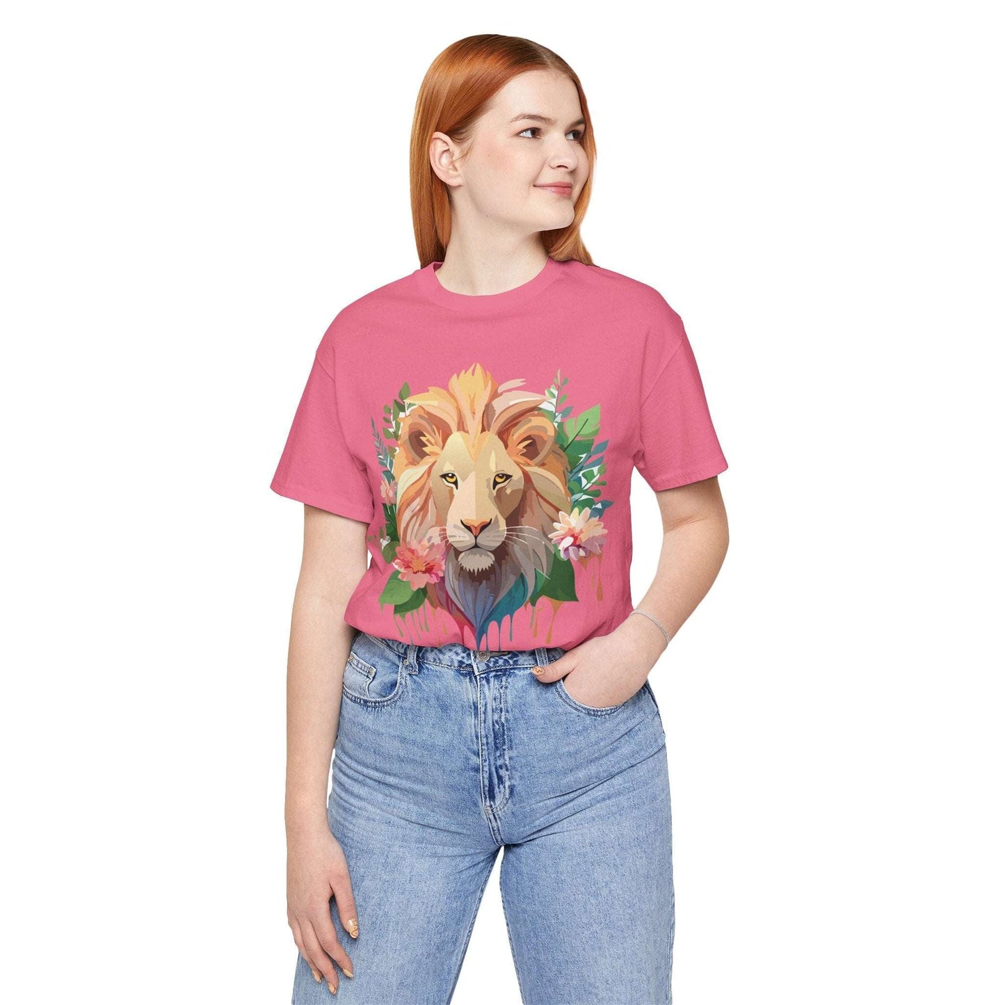 Lion Graphic Unisex 100 Cotton Vintage Animal Artwork Tee 8
