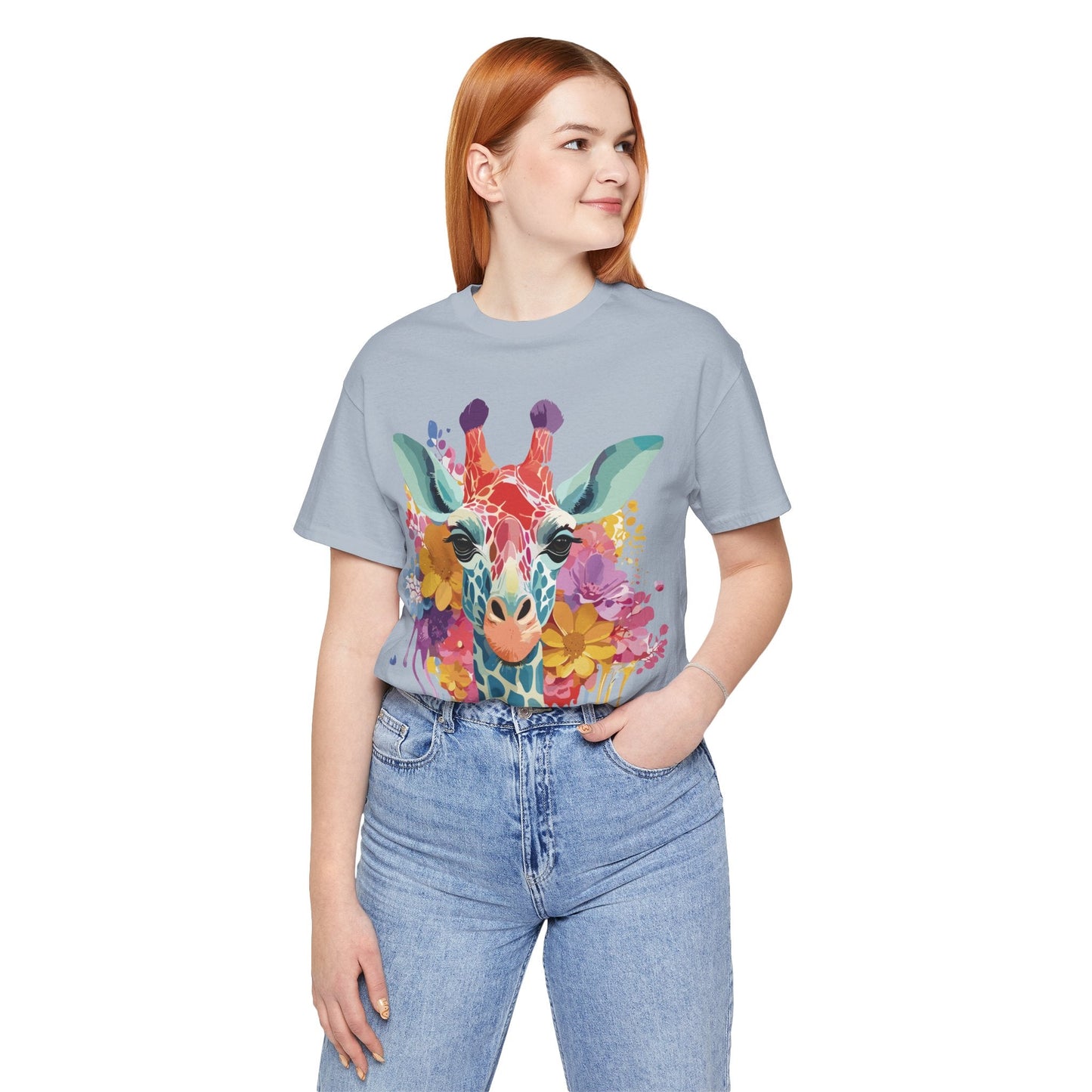 Giraffe Graphic Tee Unisex Vintage Inspired Art Design Adelpha Short Sleeve Shirt