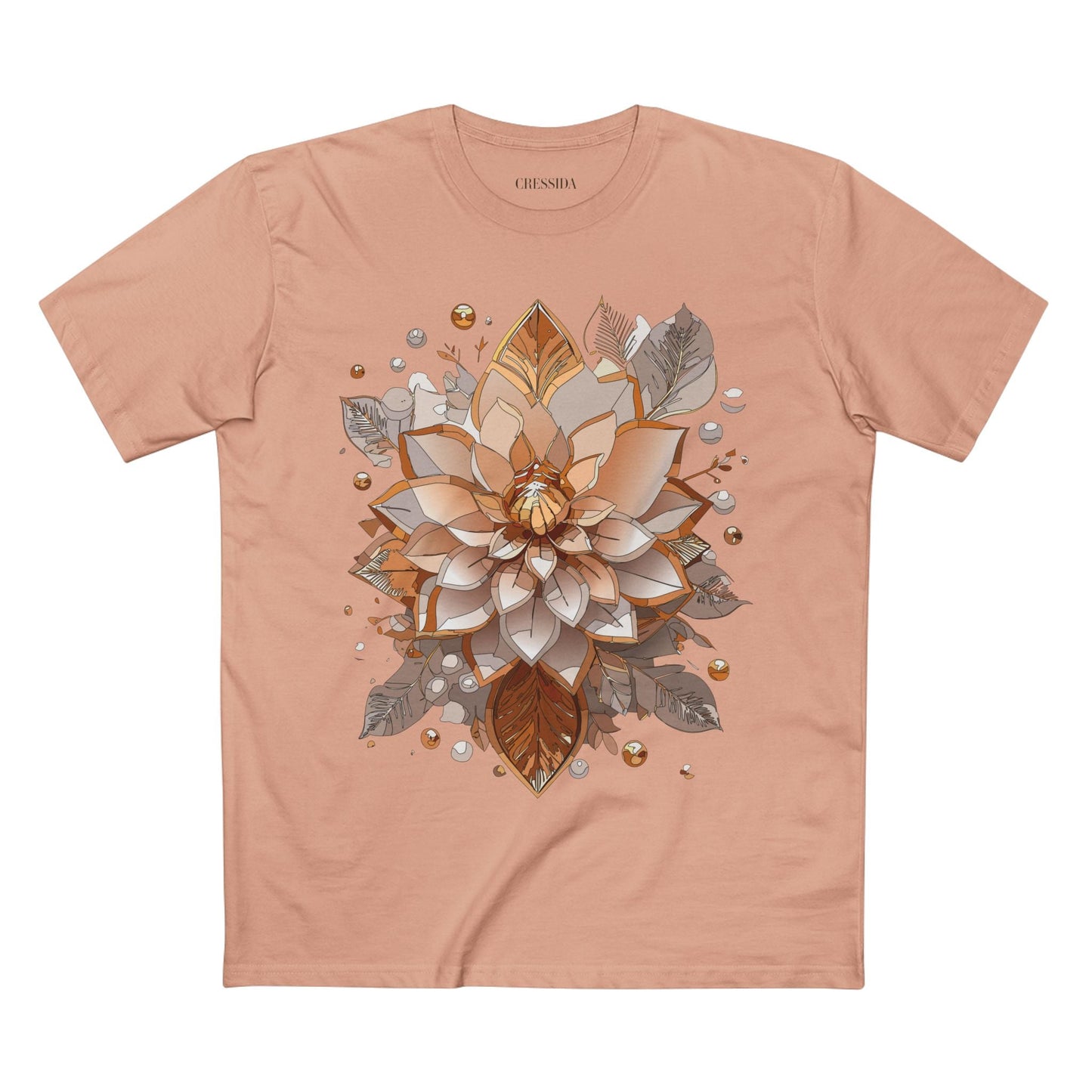 Floral Graphic T-Shirt Unisex 100 Cotton Art Design with Antique Flowers Tee 4