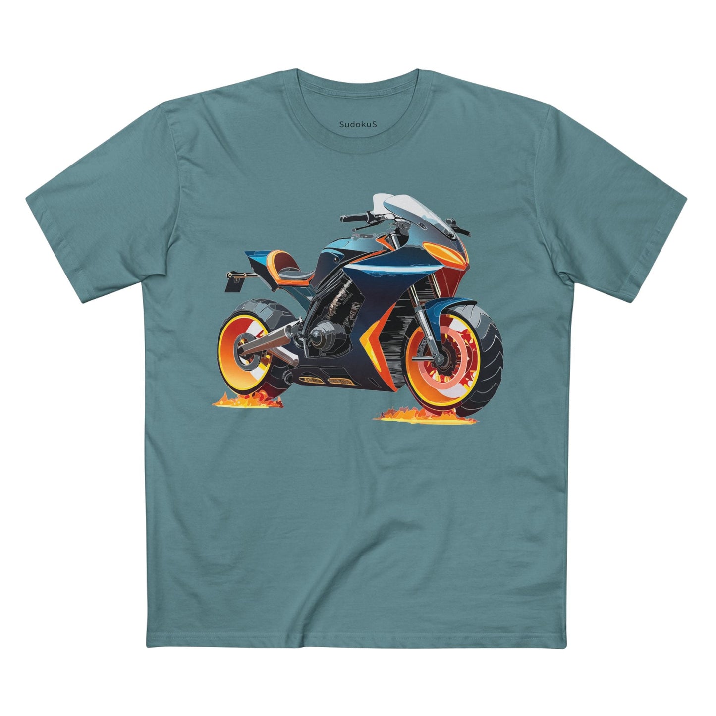 Moto Bike Graphic Unisex 100 Cotton Staple Tee 25