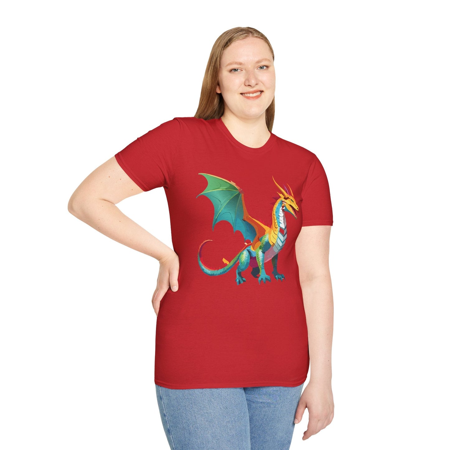 Dragon Graphic Unisex Cotton Softstyle Art Design Tee With Animals 8