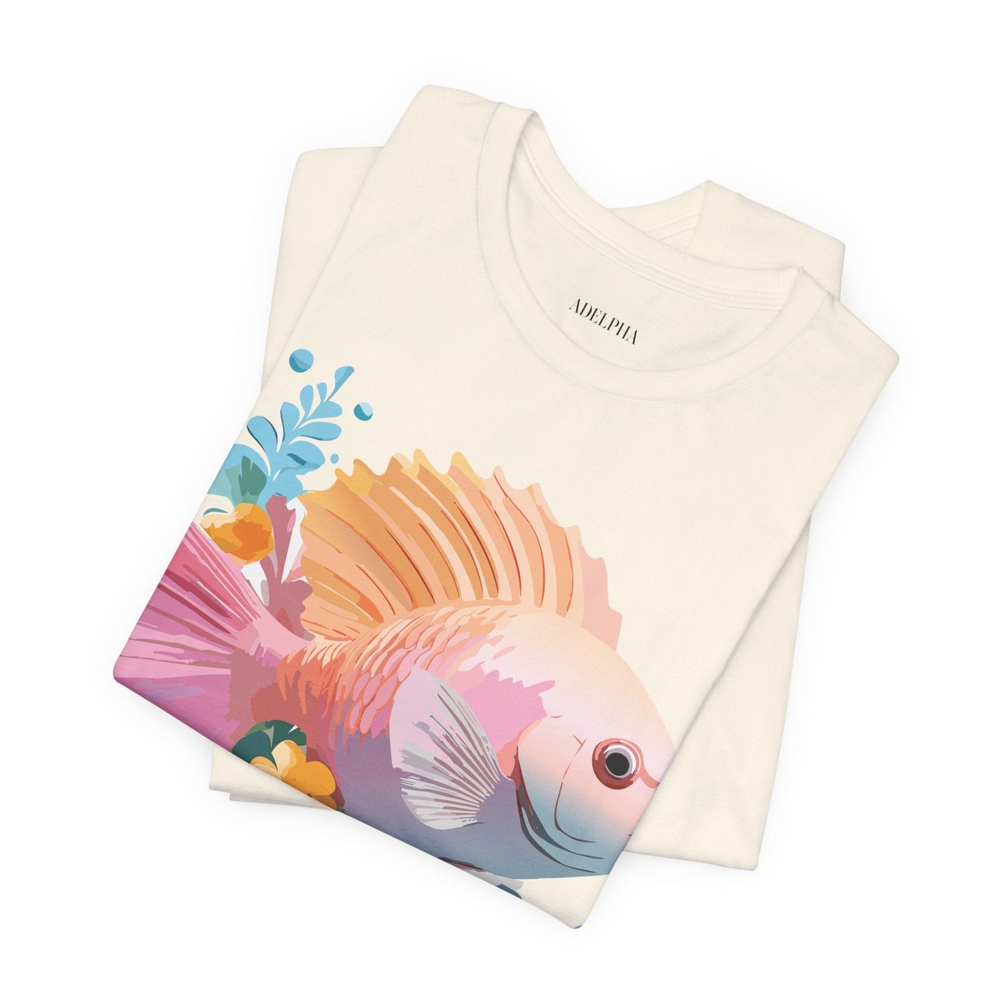 Adelpha Fish Shirt Unisex Graphic Tee With Vintage Inspired Artwork Short Sleeve
