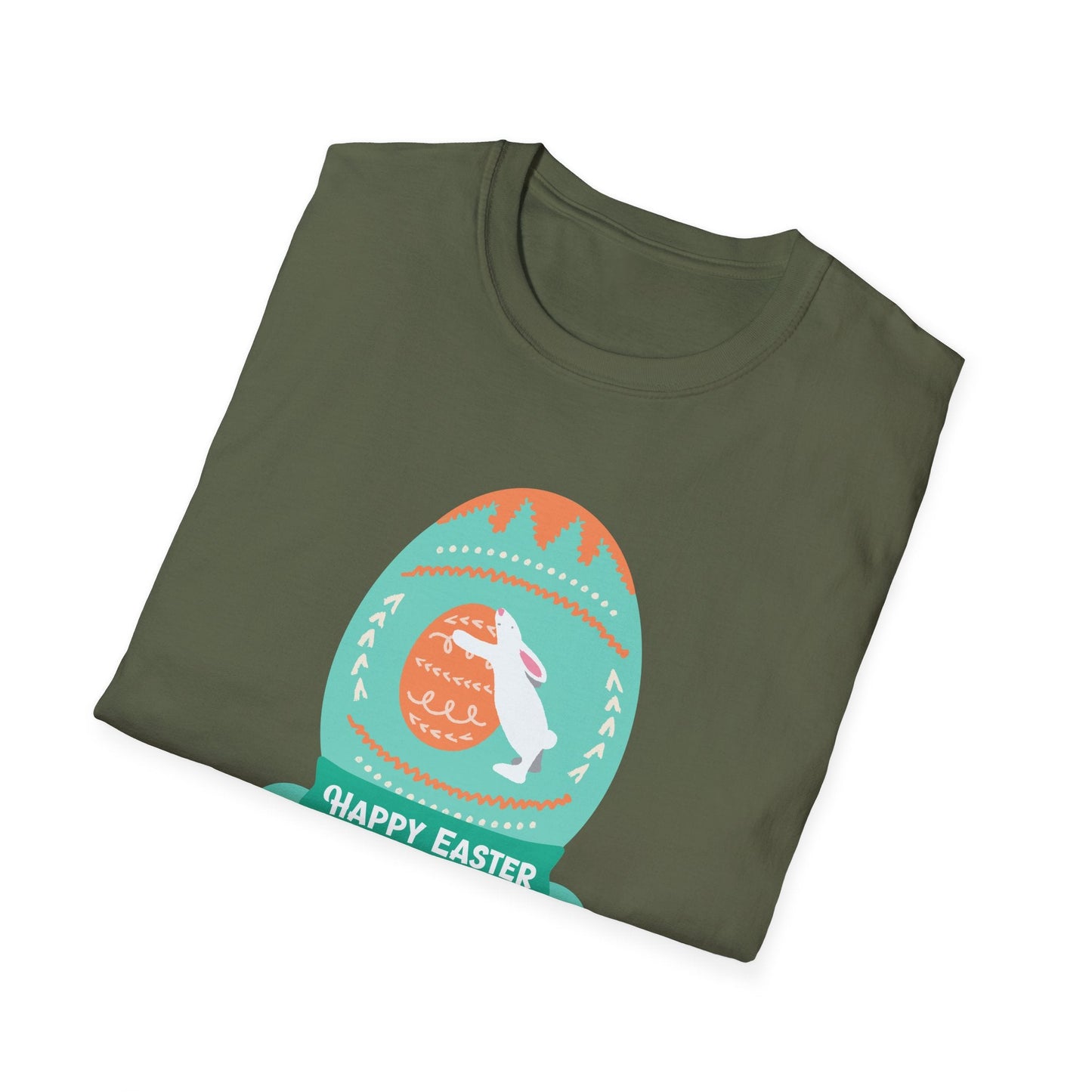 Easter Egg T Shirt Unisex Softstyle Tee With Easter Signature Design 100 Percent Ring Spun Cotton