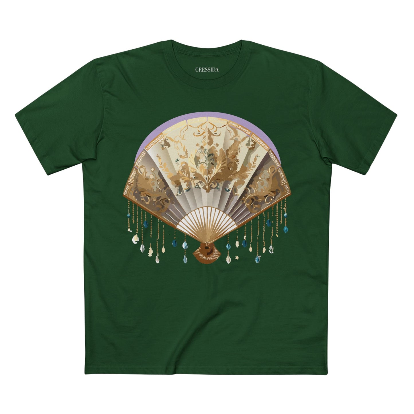 Antique Fan Graphic Design T-Shirt Unisex 100 Cotton Floral Carnival Artwork Tee 27