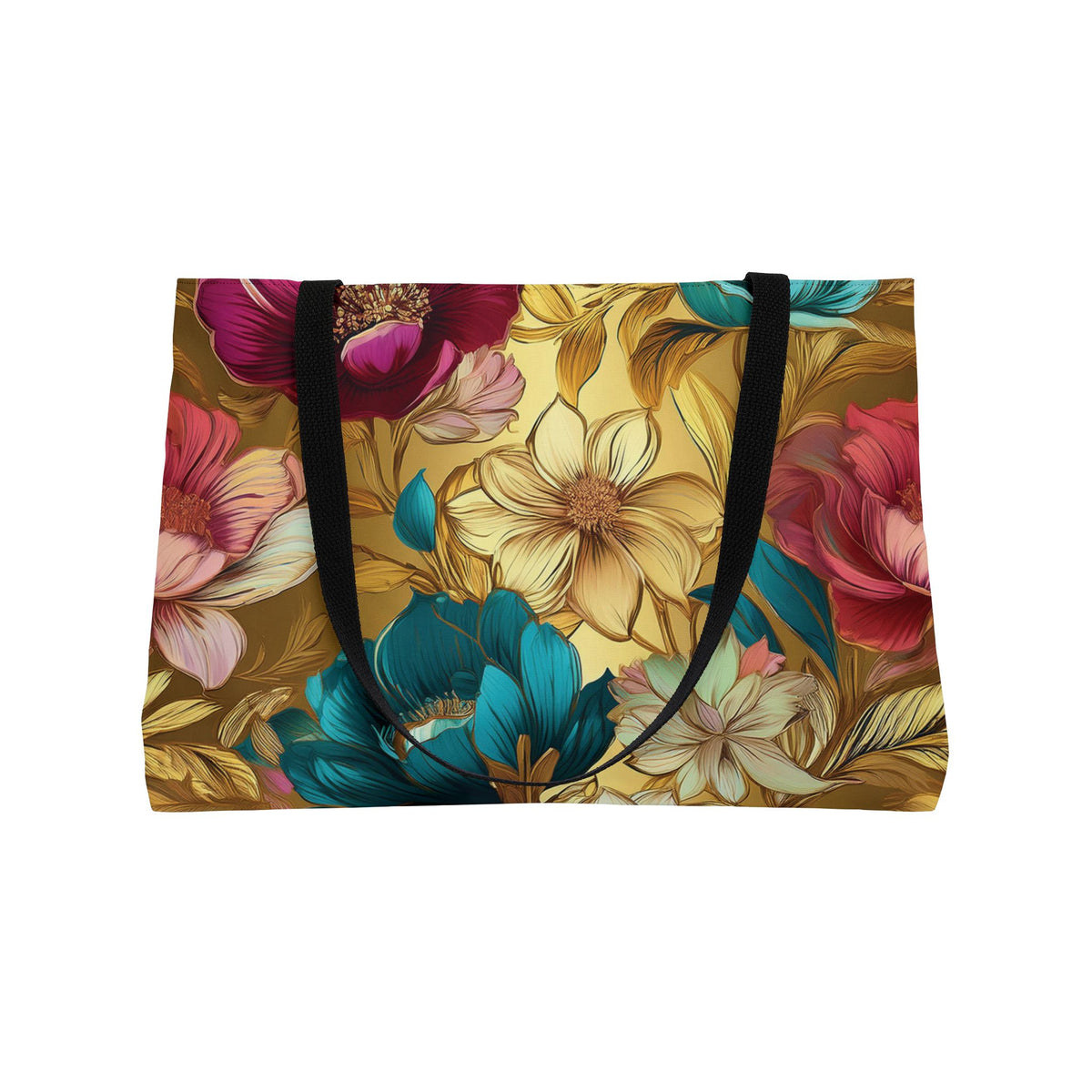 Floral Print Poly Canvas Weekender Bag 1