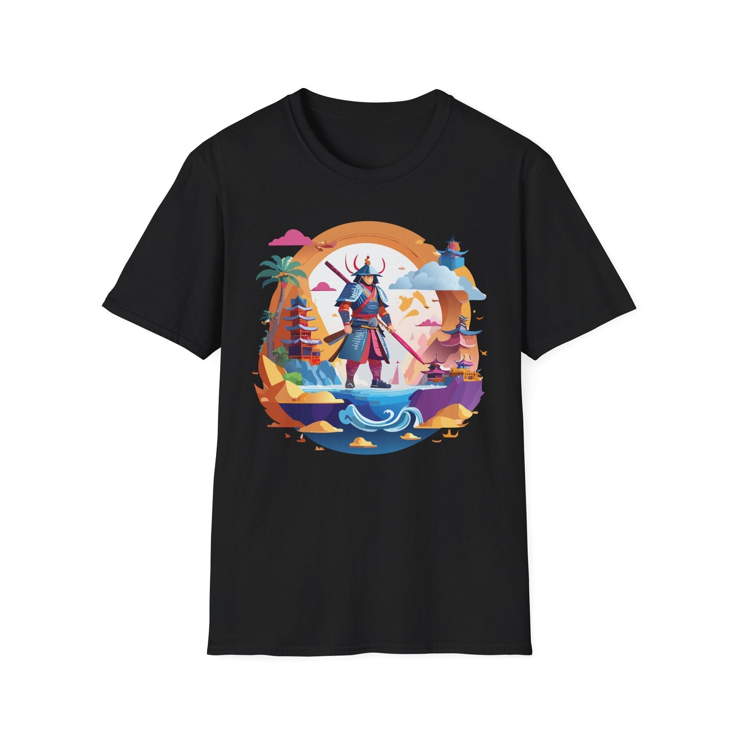Samurai T Shirt Unisex Gildan Softstyle 64000 100 Percent Ring Spun Cotton Lightweight Tee