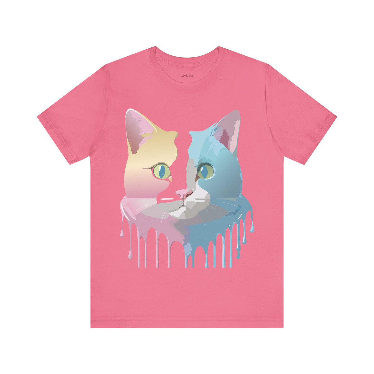 Cat Graphic Unisex Cotton Bella+Canvas Tee with Animal Art Design m09