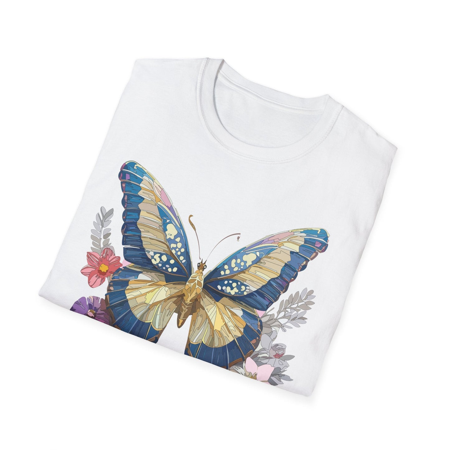 Butterfly Unisex Short Sleeve Tee Shirt Gildan Softstyle 64000 Monarch Design Graphic Tee