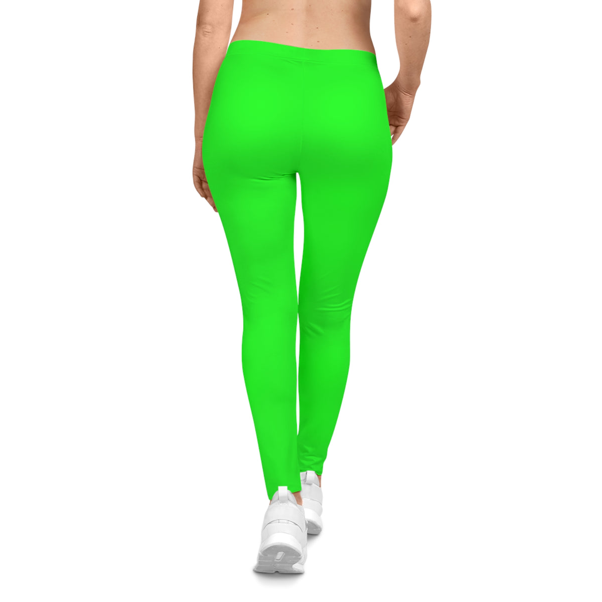 Lime Color Women's Poly-Span Casual Leggings XS-2XL