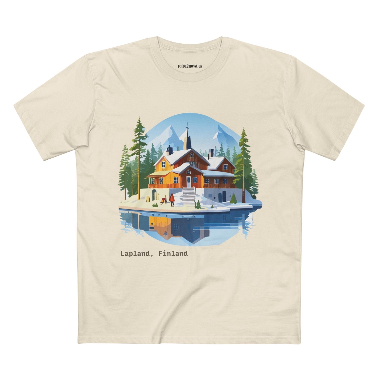 Lapland Travel Shirt Unisex Premium Cotton Tee With Original Art Design Retro2Nova