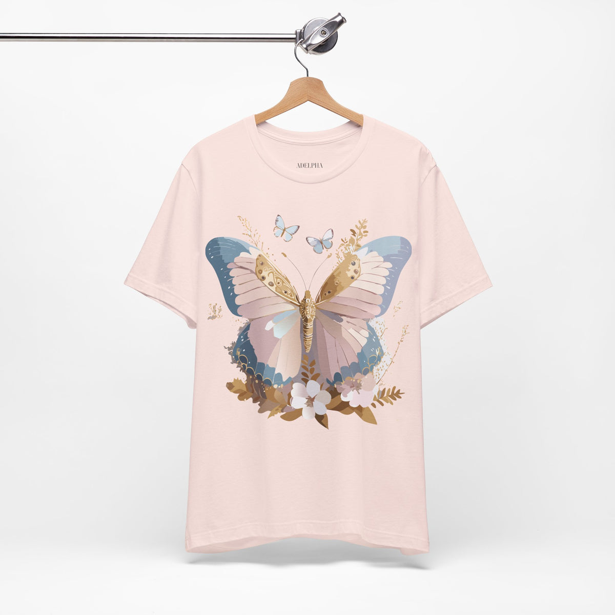 Butterfly Graphic Unisex Cotton Bella+Canvas Tee with Art Design n04