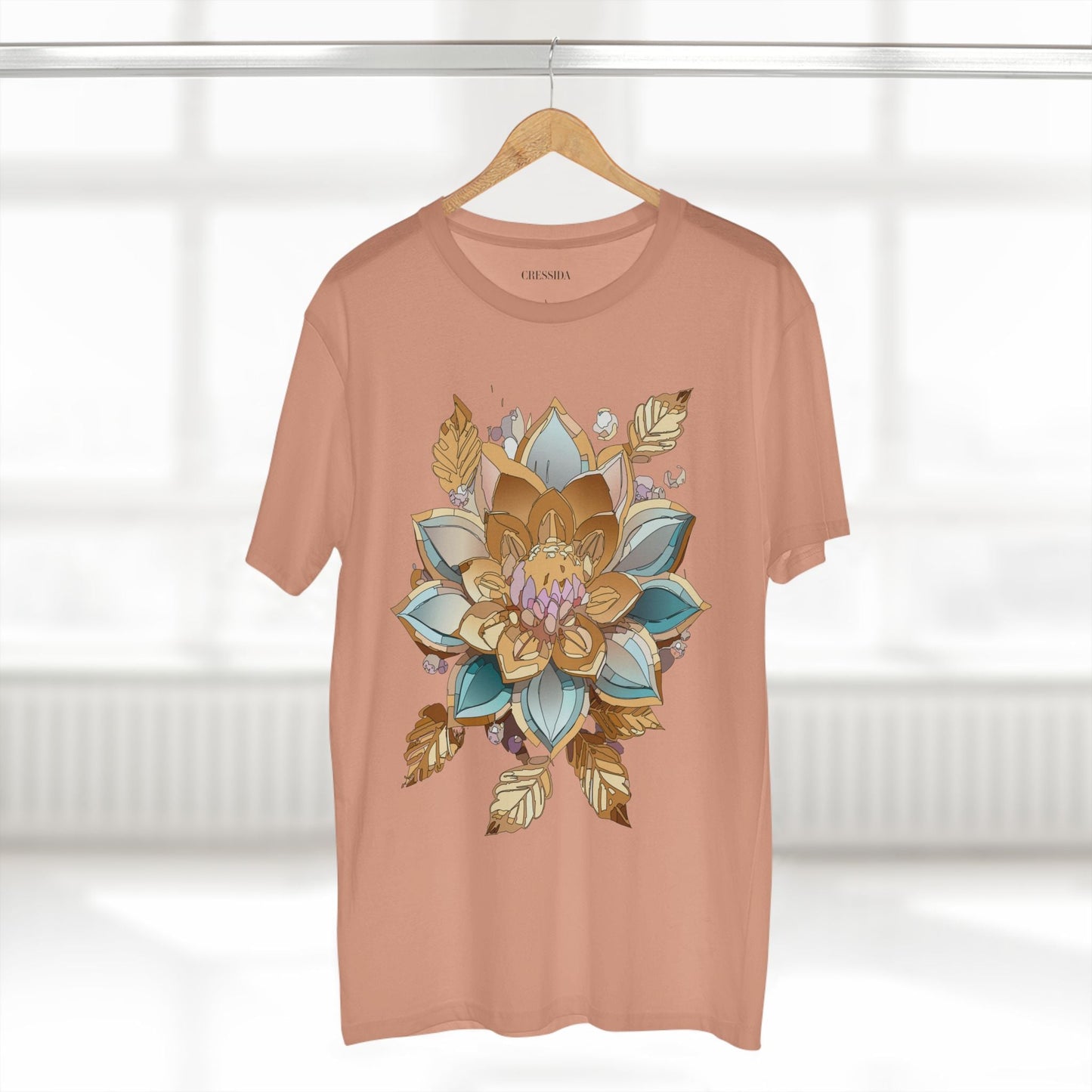 Floral Graphic T-Shirt Unisex 100 Cotton Art Design with Antique Flowers Tee 3