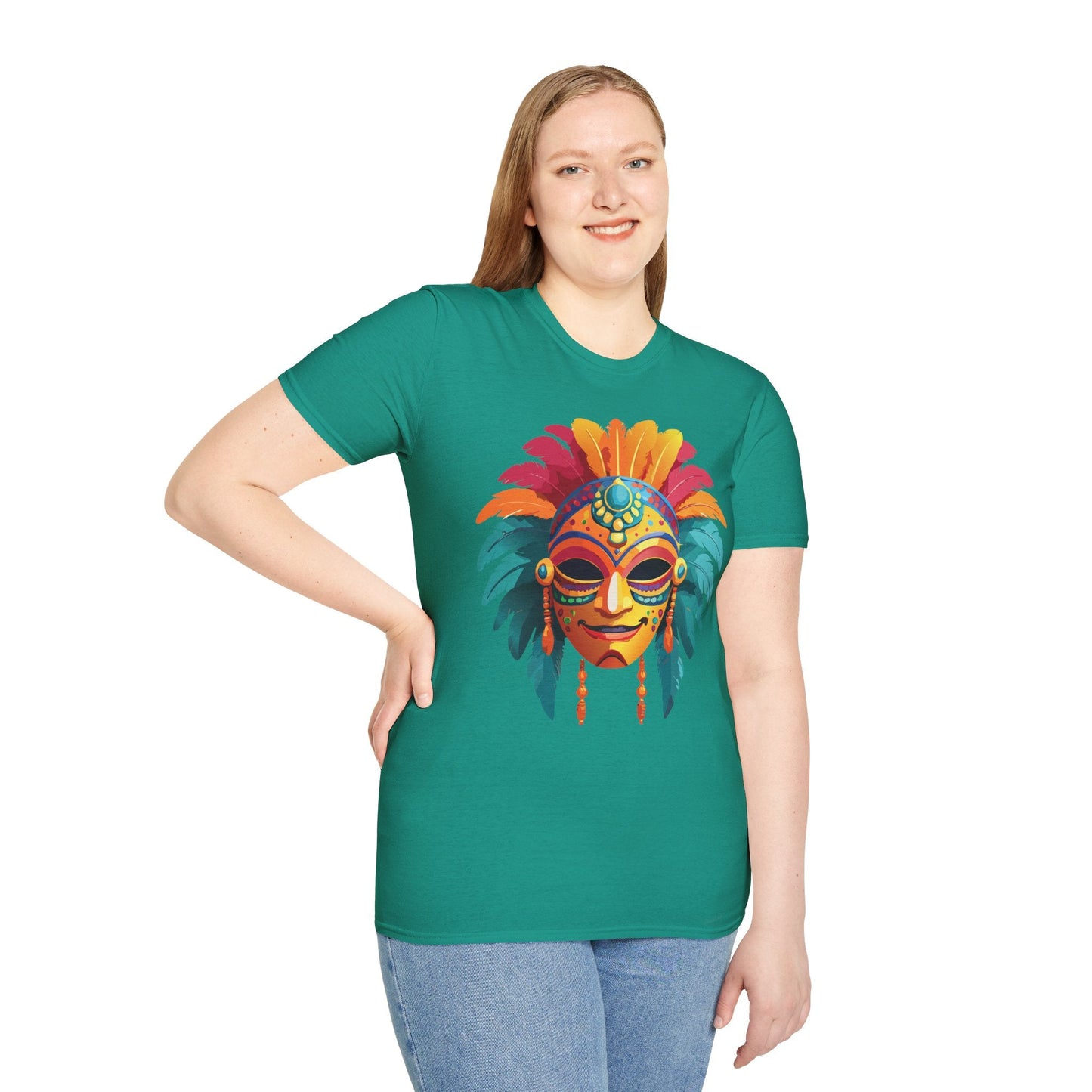 Mask Tee Shirt Unisex Softstyle Gildan 64000 100 Percent Ring Spun Cotton Masquerade Tee