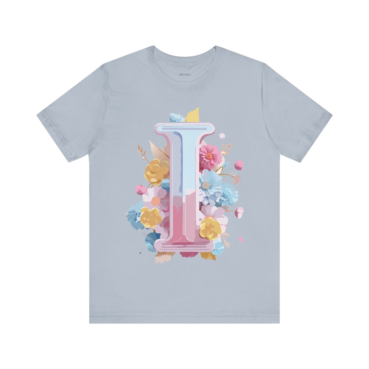 Letter I Graphic Unisex Cotton Bella+Canvas Tee with Art Letter Design
