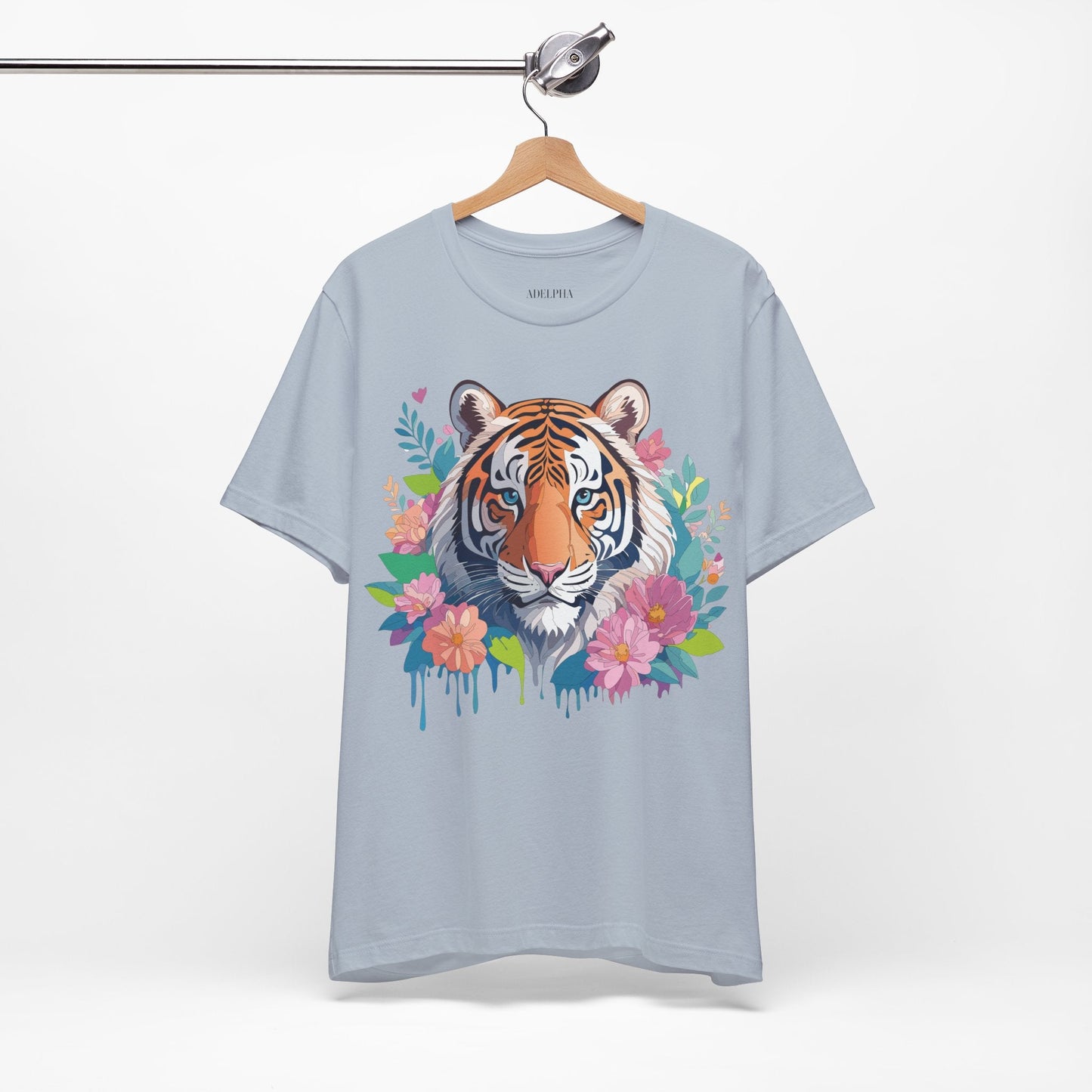 Tiger Graphic Tee Unisex Short Sleeve Shirt By Adelpha Art Design Vintage Inspired