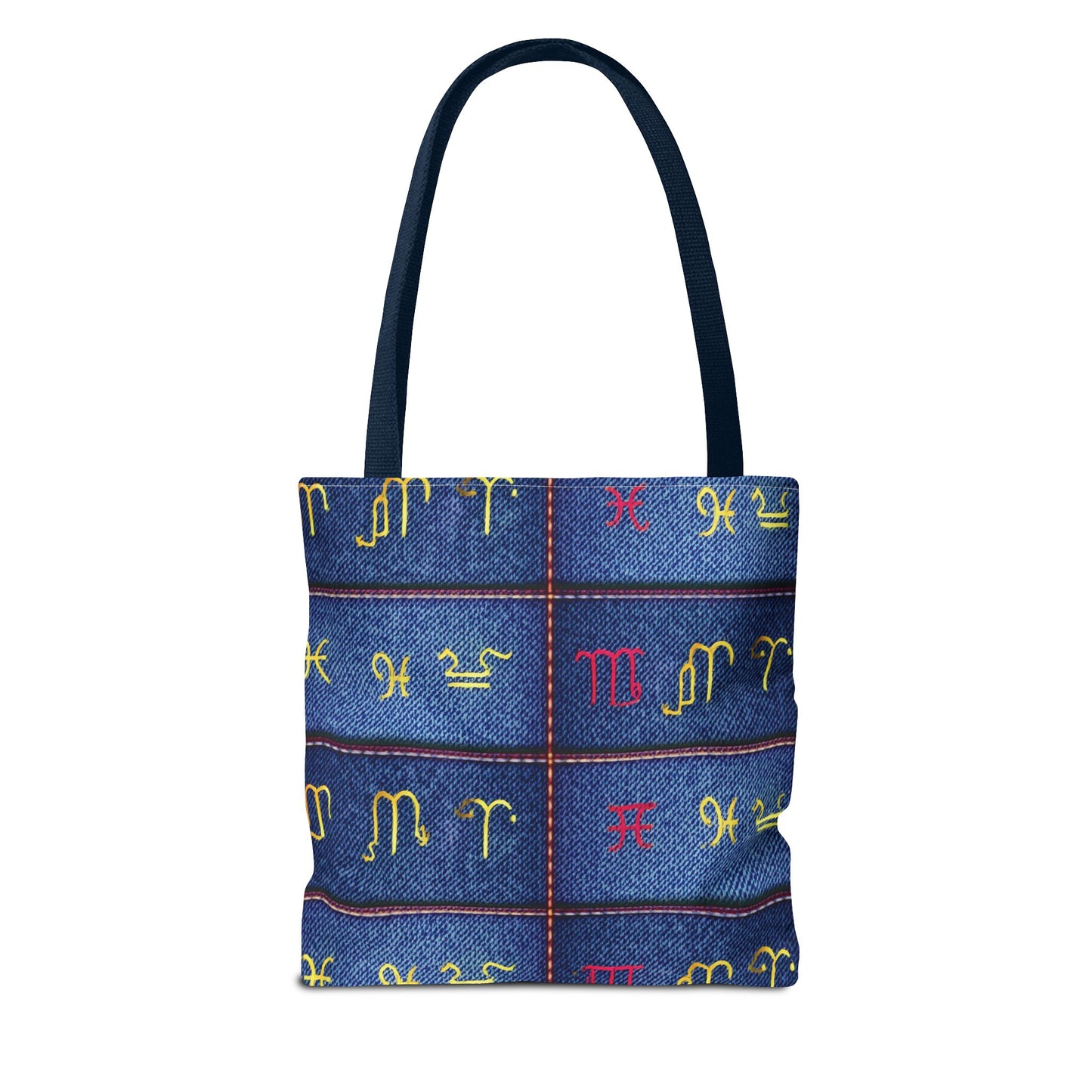 Denim Fabric Imitation Print Unisex Canvas Bag Poly Spun 3 Sizes Tote Bag 184-6