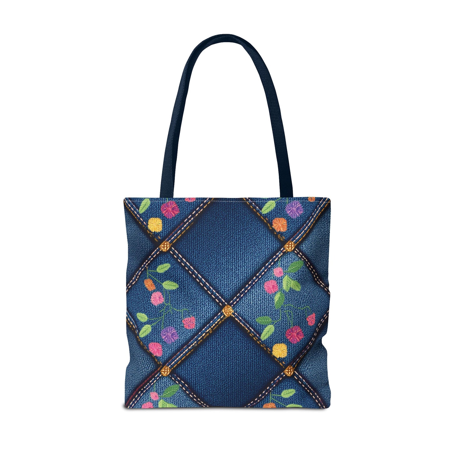 Denim Fabric Imitation Print Unisex Canvas Bag Poly Spun 3 Sizes Tote Bag 124