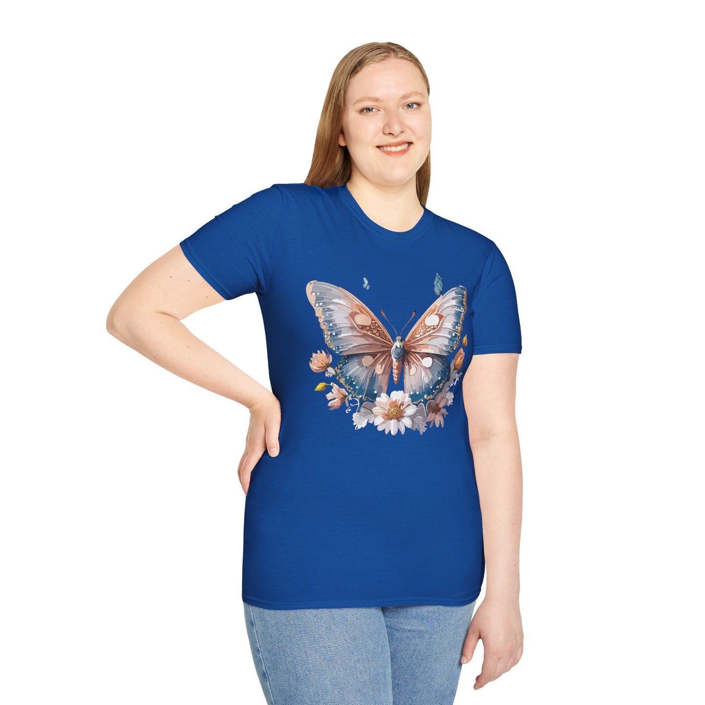 Butterfly Shirt Unisex Monarch Design Gildan 64000 Ring Spun Cotton Softstyle Tee For Comfort