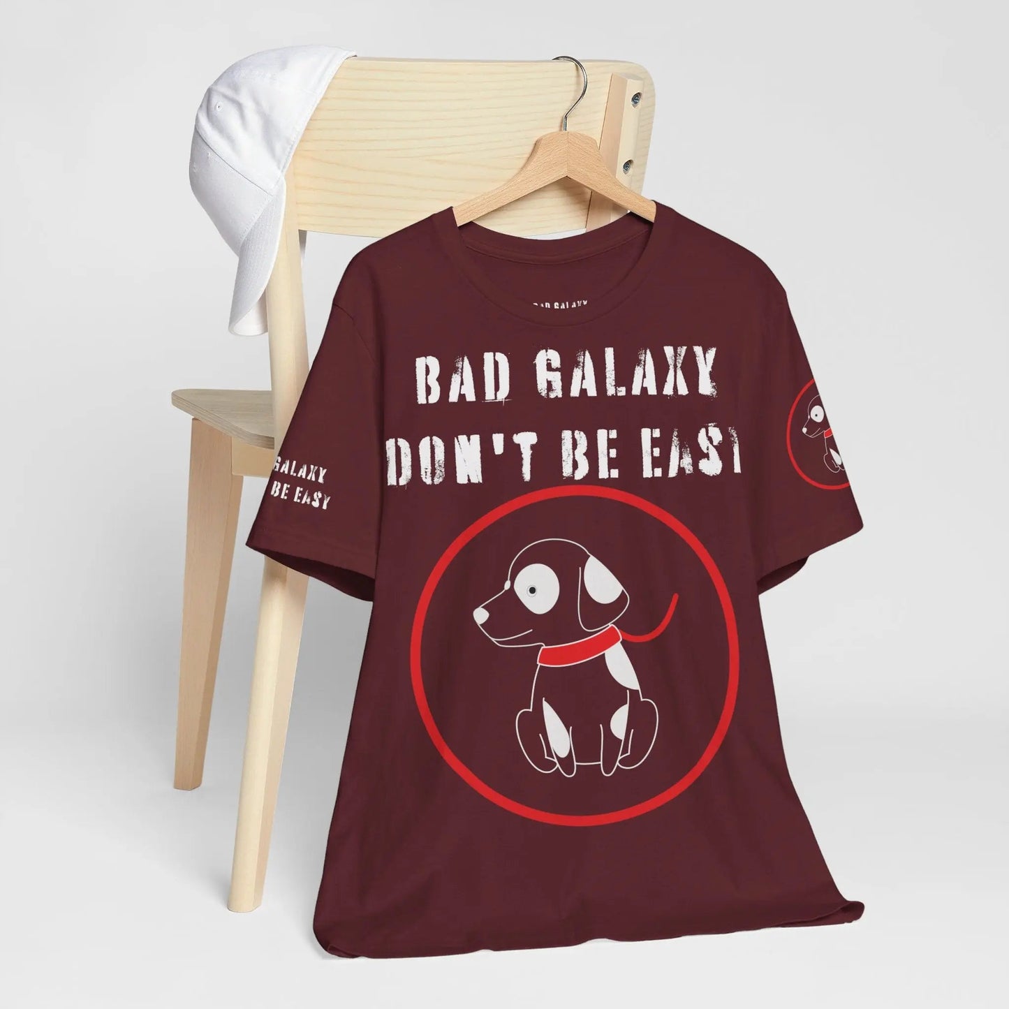 Bad Galaxy Funny Dog Tee Shirt 100 Percent Cotton Made In USA With Eco Friendly Inks