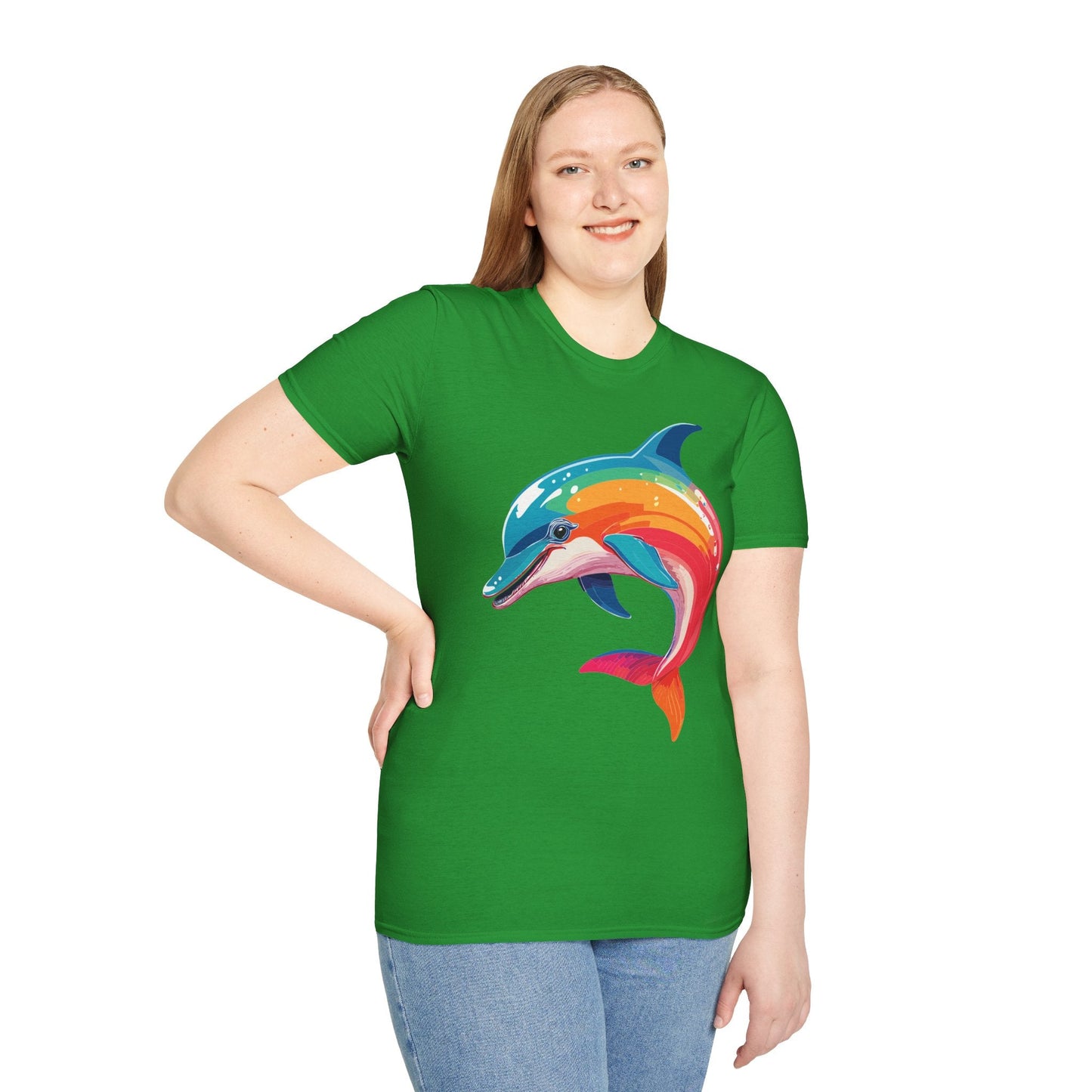 Dolphin Shirt For Unisex 100 Percent Ring Spun Cotton Gildan Softstyle 64000 Short Sleeve Tee