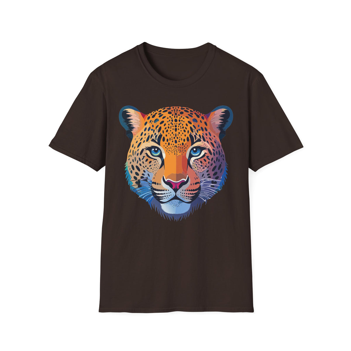 Colorful Leopard Face T-Shirt | Vibrant Wildlife Animal Tee