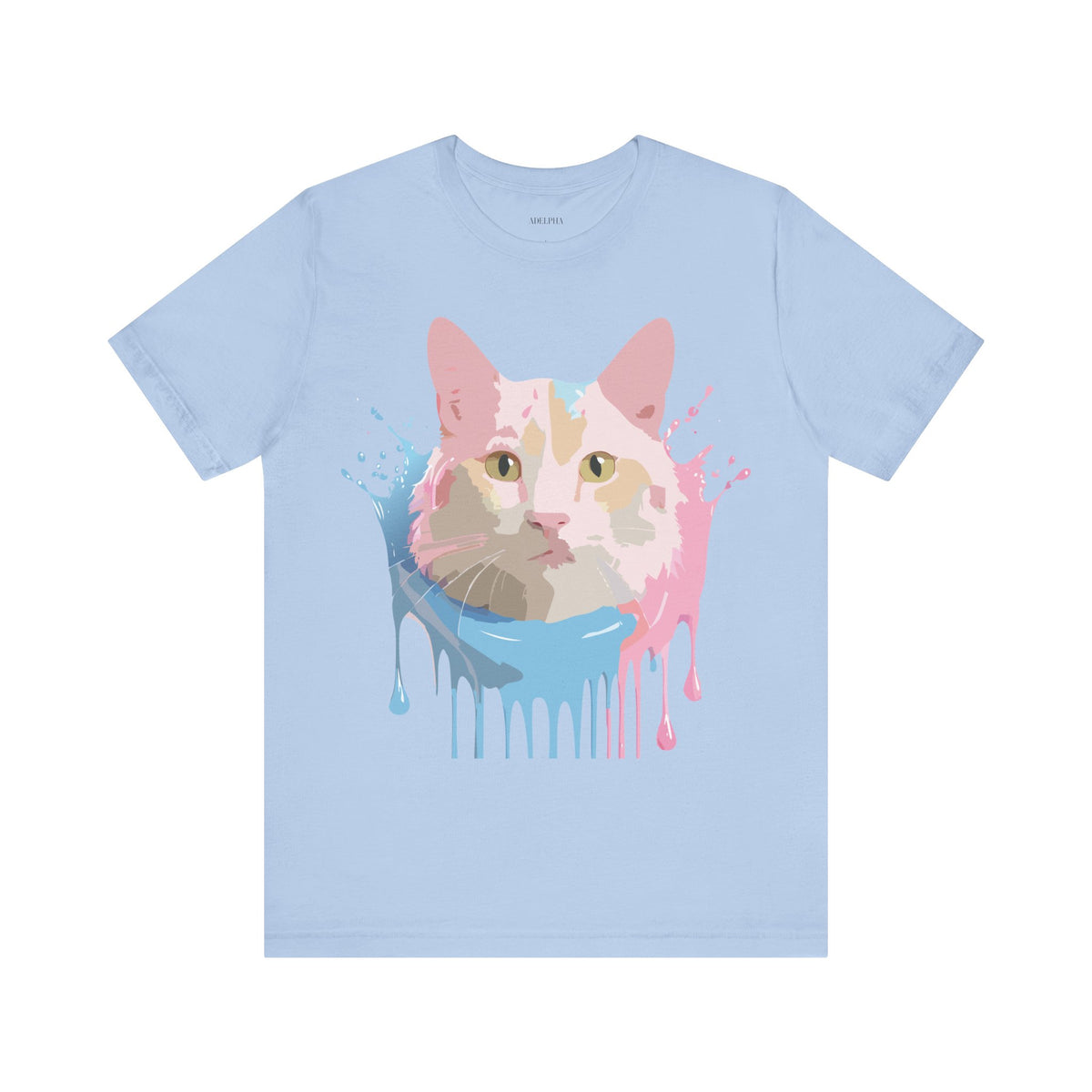 Cat Graphic Unisex Cotton Bella+Canvas Tee with Art Animal Design e207
