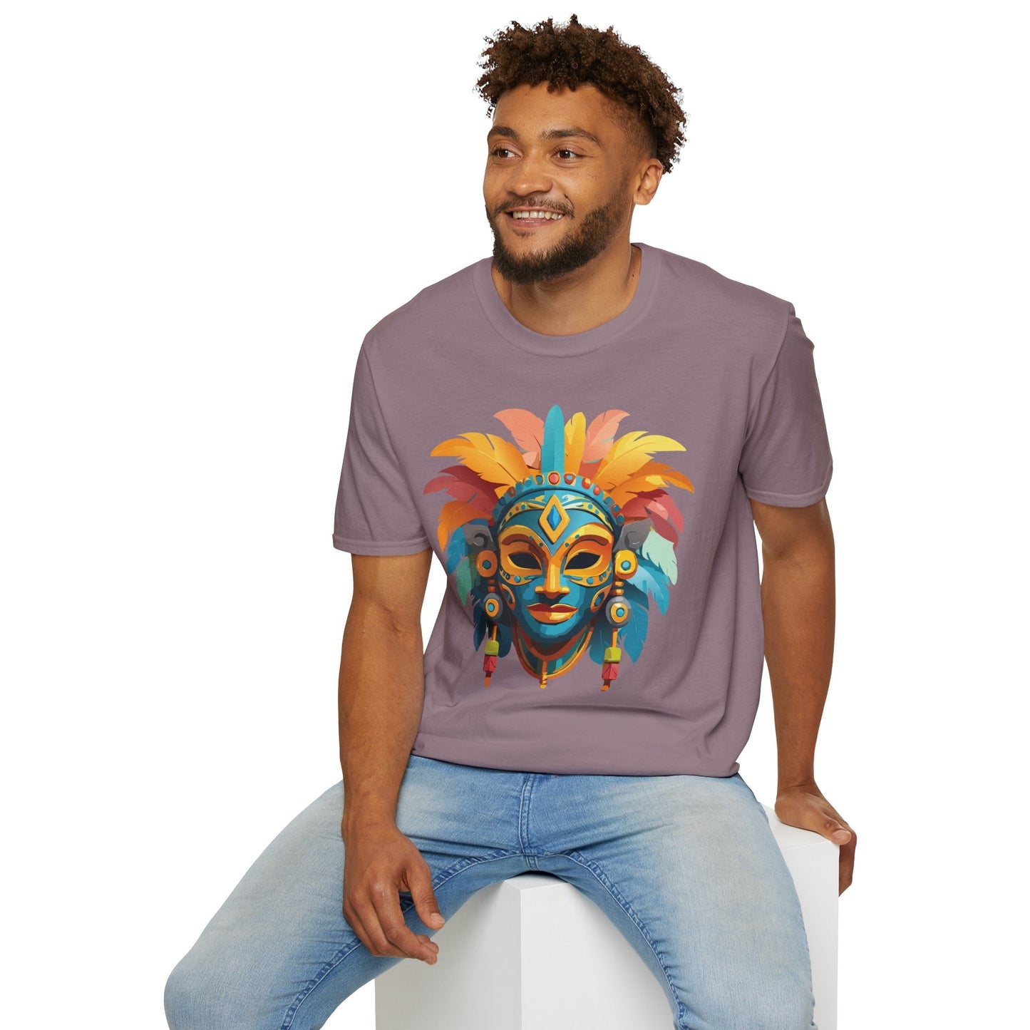 Mask Tee Shirt Unisex Graphic Design Short Sleeve Tee Gildan Softstyle 64000 Ring Spun Cotton