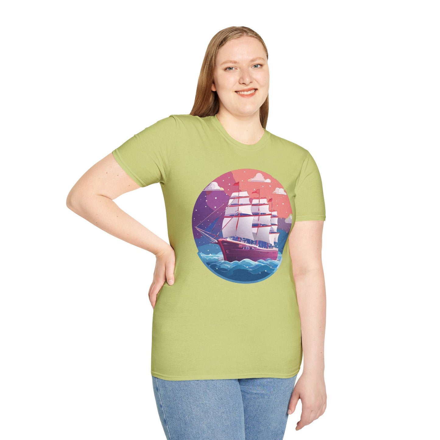 Unisex Gildan Softstyle 64000 T Shirt Ship Frigate Vessel Tee For Maritime Enthusiasts