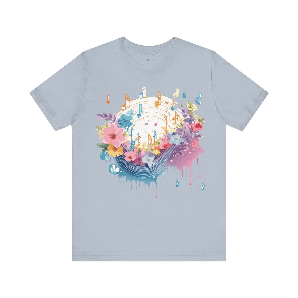 Music Graphic Unisex Cotton Bella+Canvas Tee with Art Design m170