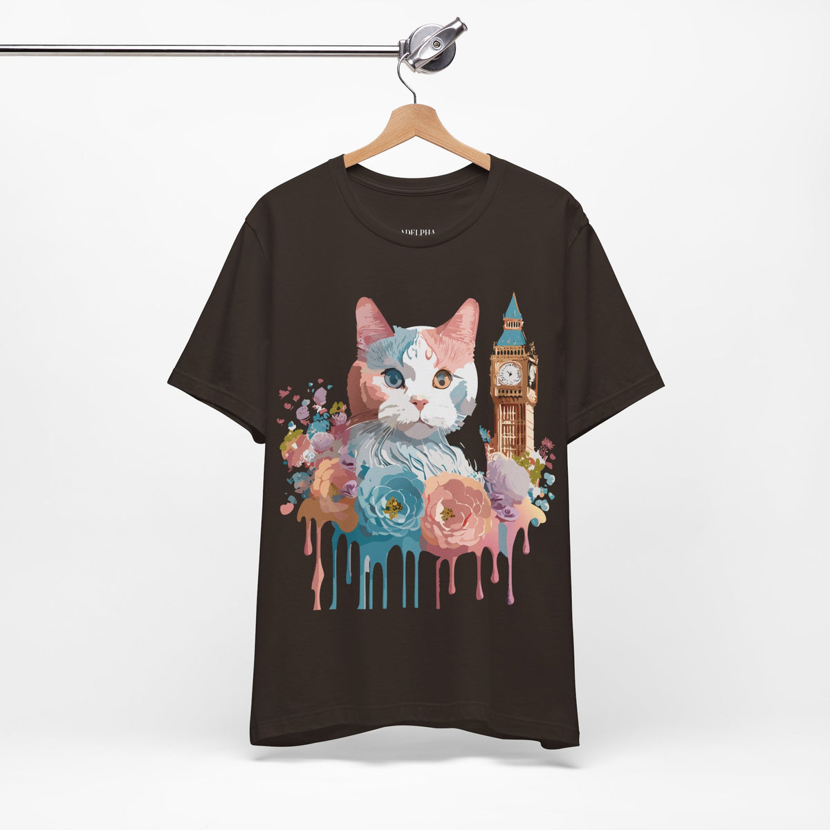 Cat Graphic Unisex Cotton Bella+Canvas Tee with Art Animal Design e100