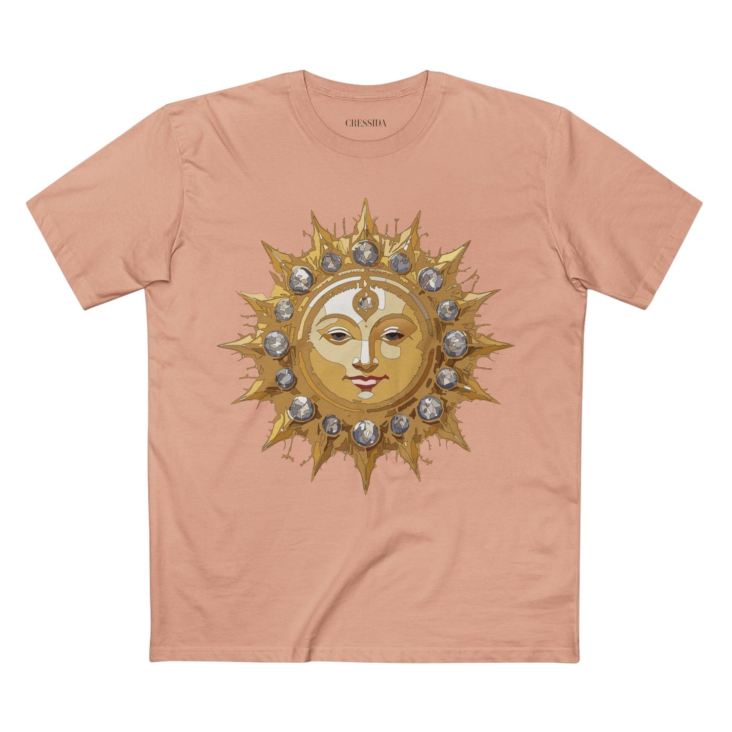 Gold Sun Graphic Unisex 100 Cotton T-Shirt with Golden Art Design 2