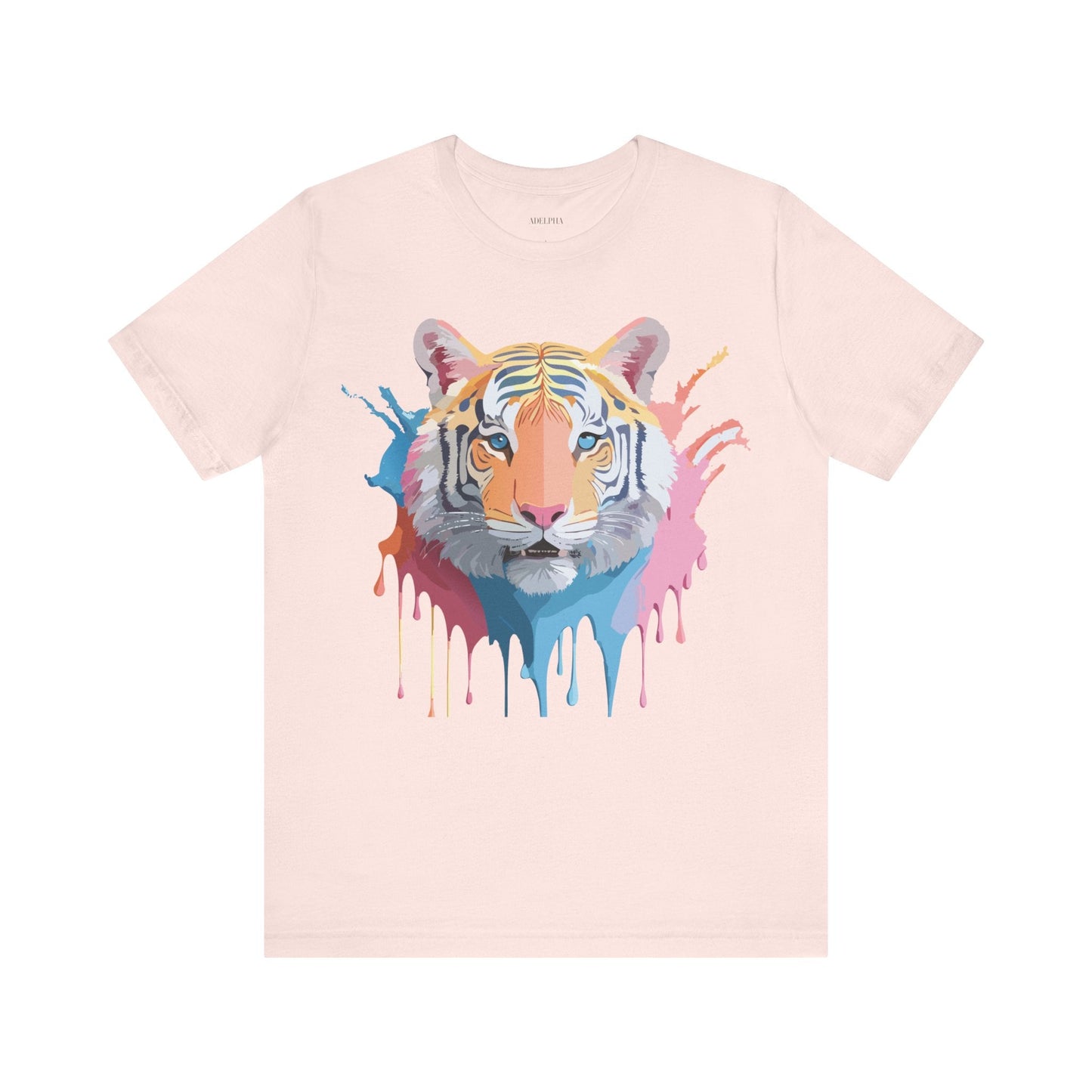 Tiger Graphic Tee Unisex Short Sleeve Shirt With Vintage Inspired Adelpha Artwork