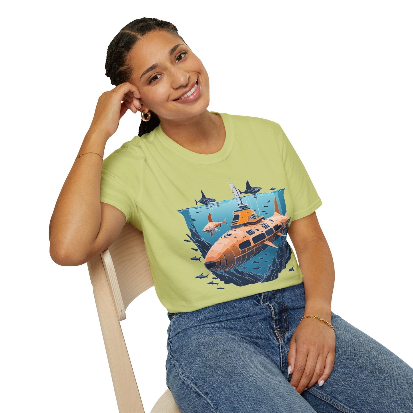 Ocean T Shirt Unisex Gildan Softstyle 64000 Ocean Theme Tee 100 Percent Cotton Fabric