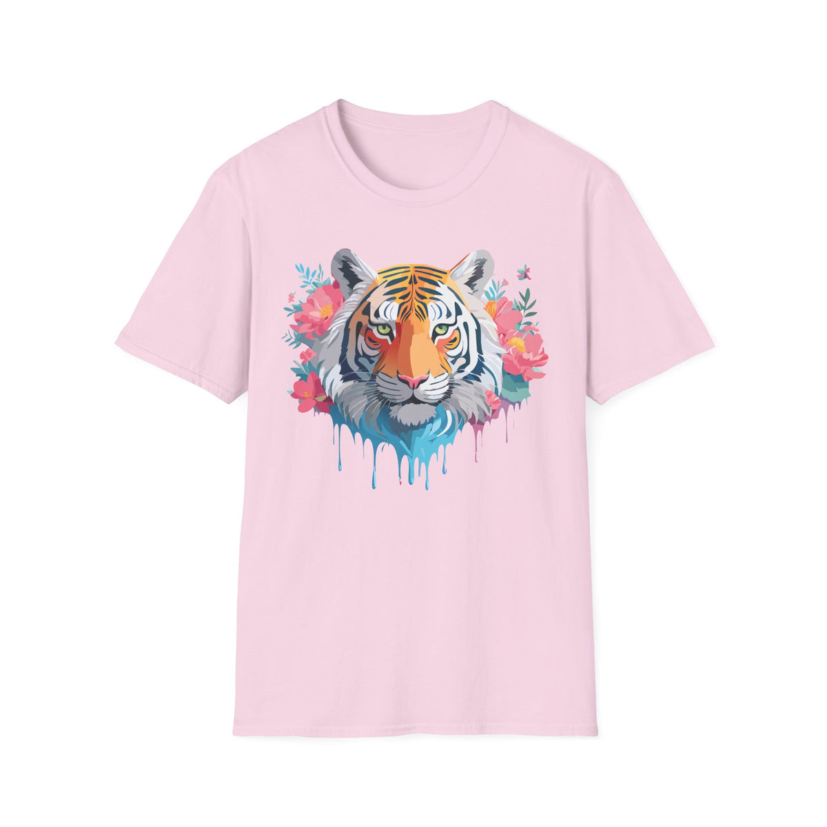Floral Watercolor Tiger T-Shirt | Tiger Face Shirt, Floral Wildlife Tee