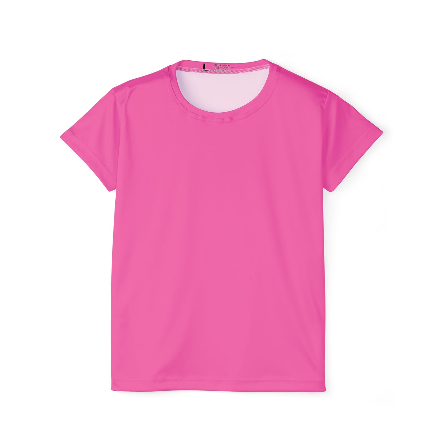Hot Pink Web Women's Sports Jersey Short Sleeves 100% Poly Solid Pink Color Print Athletic Tee