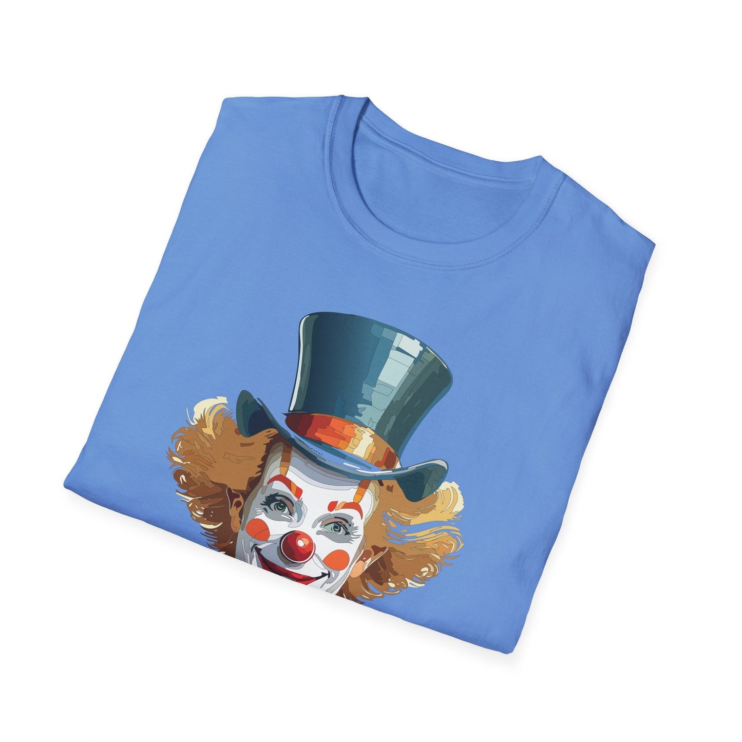 Funny Clown Shirt Unisex T Shirt Circus Style Tee With Scary Man Artwork Gildan 64000