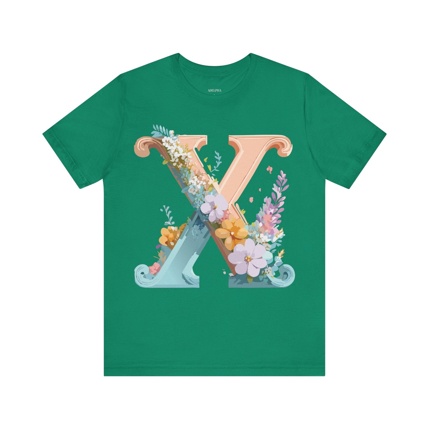 Letter X Graphic Tee Unisex Short Sleeve Vintage Inspired Art Design
