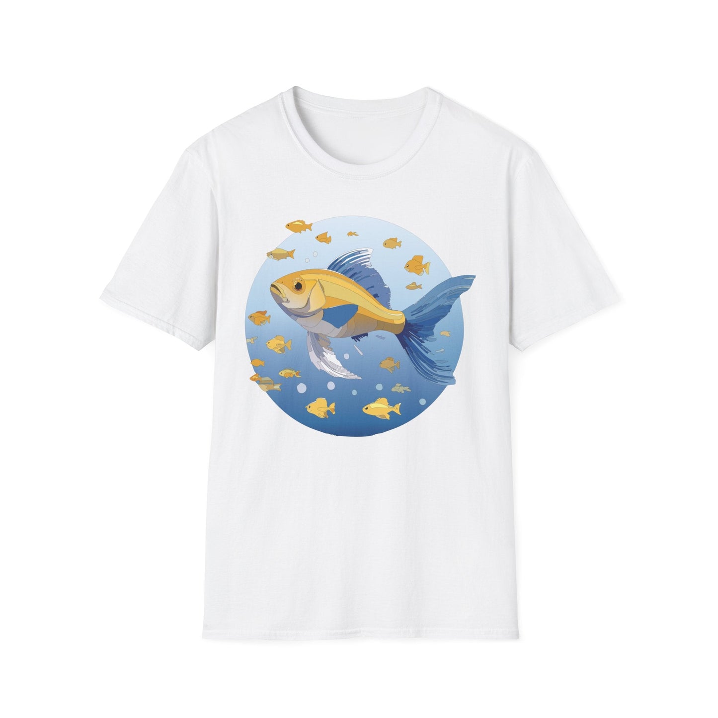 Fish Art Graphic Tee Shirt For Men And Women Unisex Cotton Softstyle Tee With Fish Artwork Design