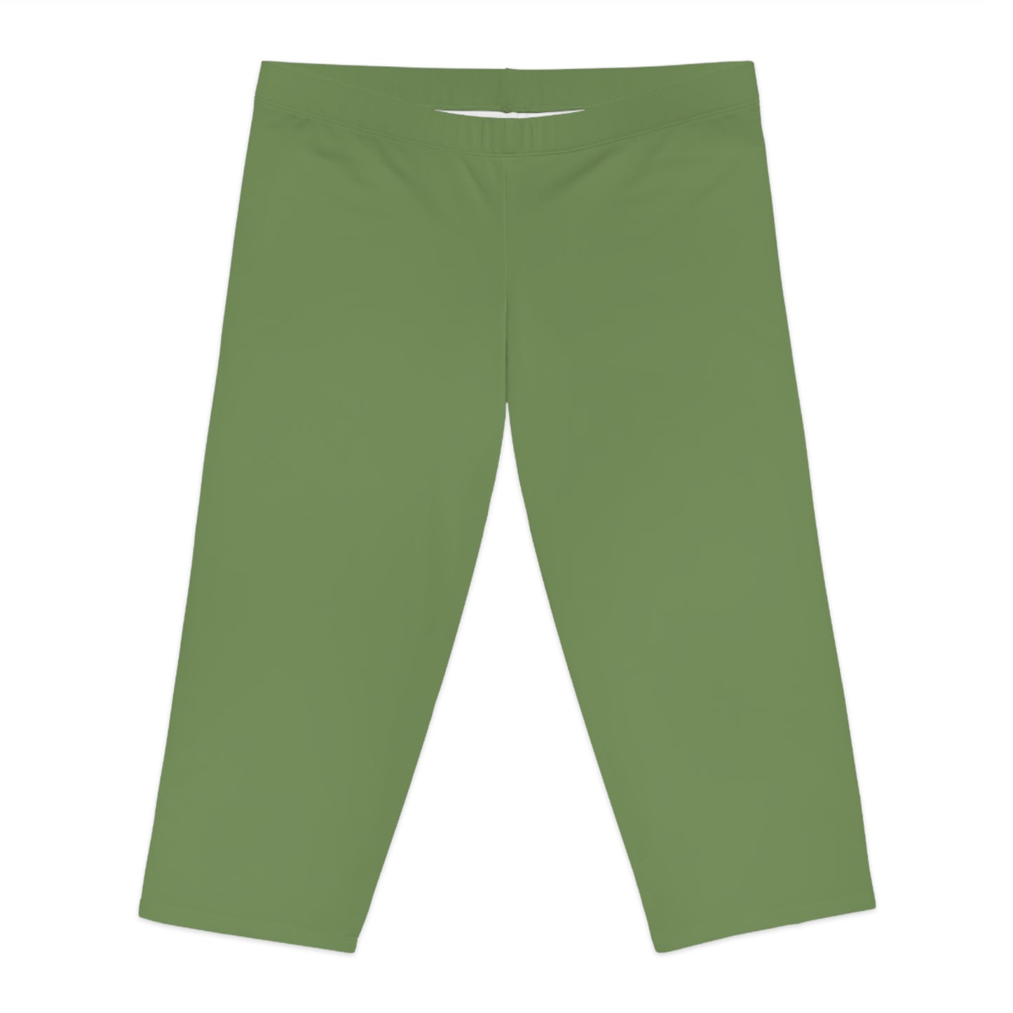 Green Color Capri Leggings, Green Capri Leggings 3
