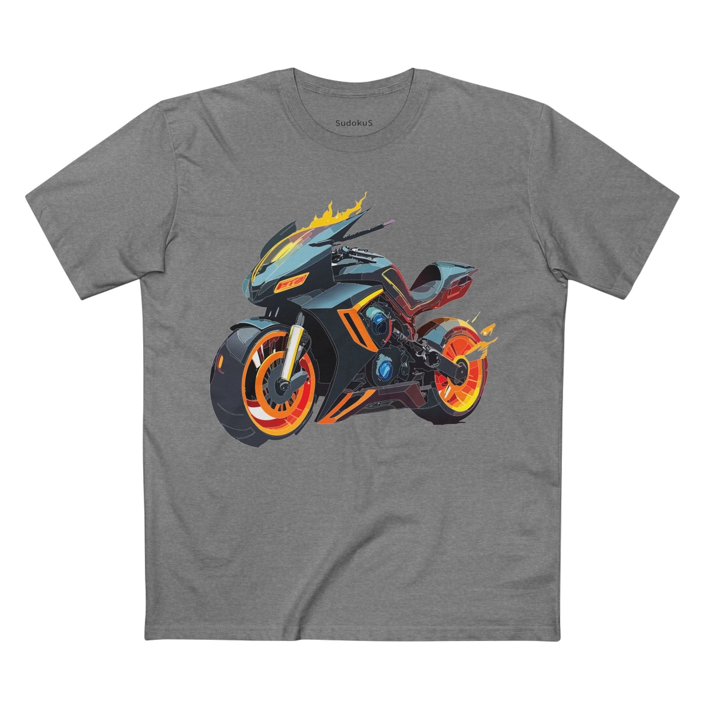 Moto Bike Graphic Unisex 100 Cotton Staple Tee 23