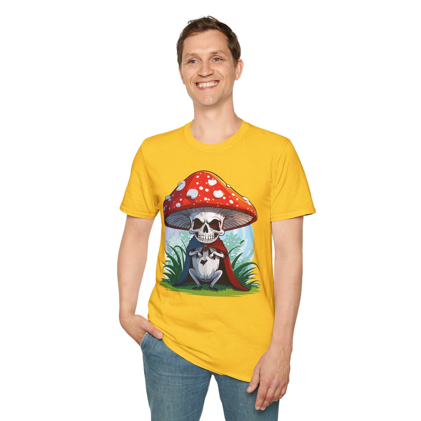 Mashroom Tee Shirt Unisex Gildan Softstyle Short Sleeve Cotton Tee With Funny Mashroom Graphic