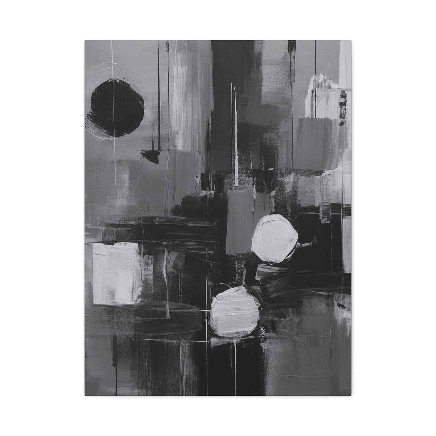 Black Abstract Painting Print Canvas 20x24,20x30,24x30, 24x32,24x36,30x40, 32x48,36x48,40x60 Pine-Wood Inner Frame ABS-16