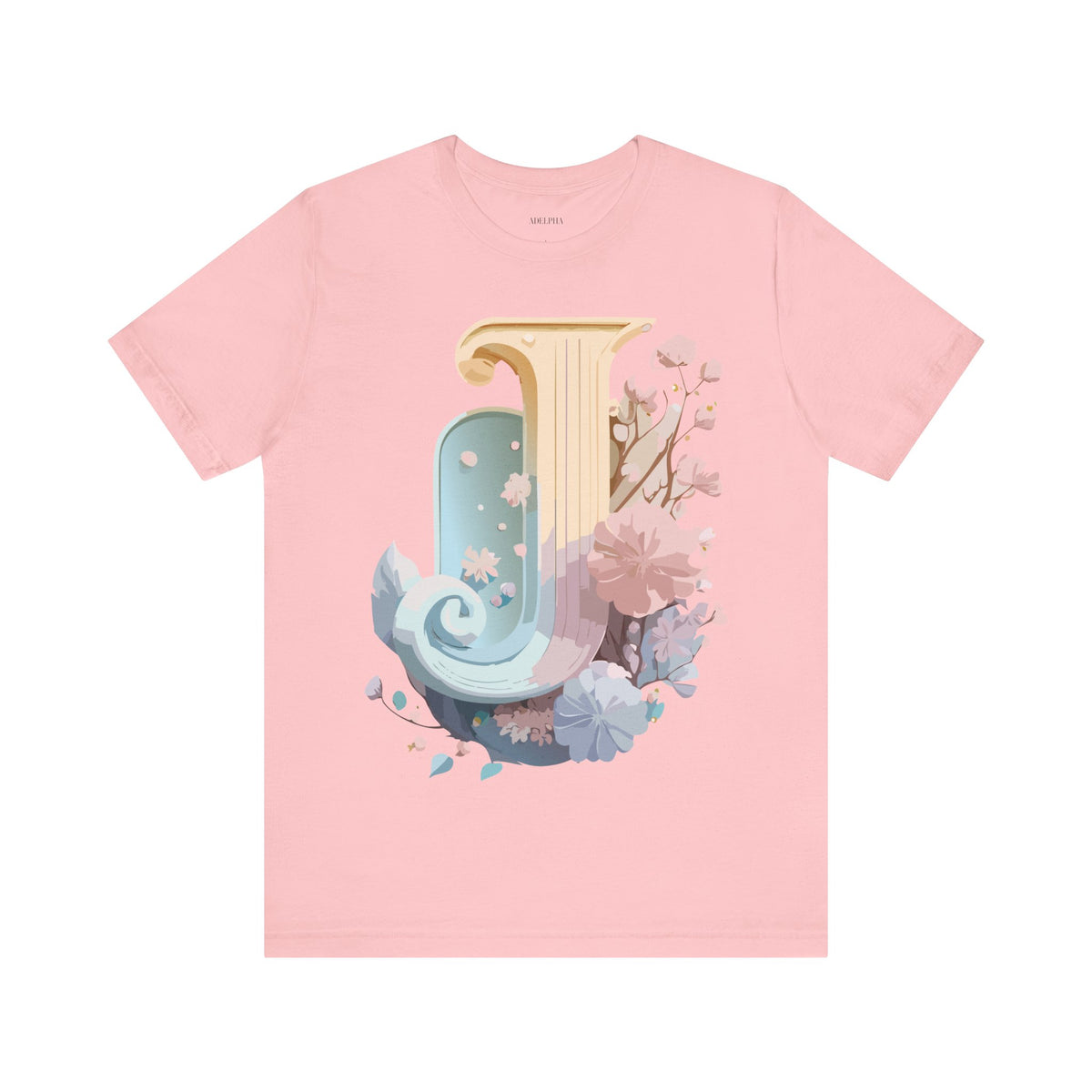 Letter J Graphic Unisex Cotton Bella+Canvas Tee with Art Letter Design