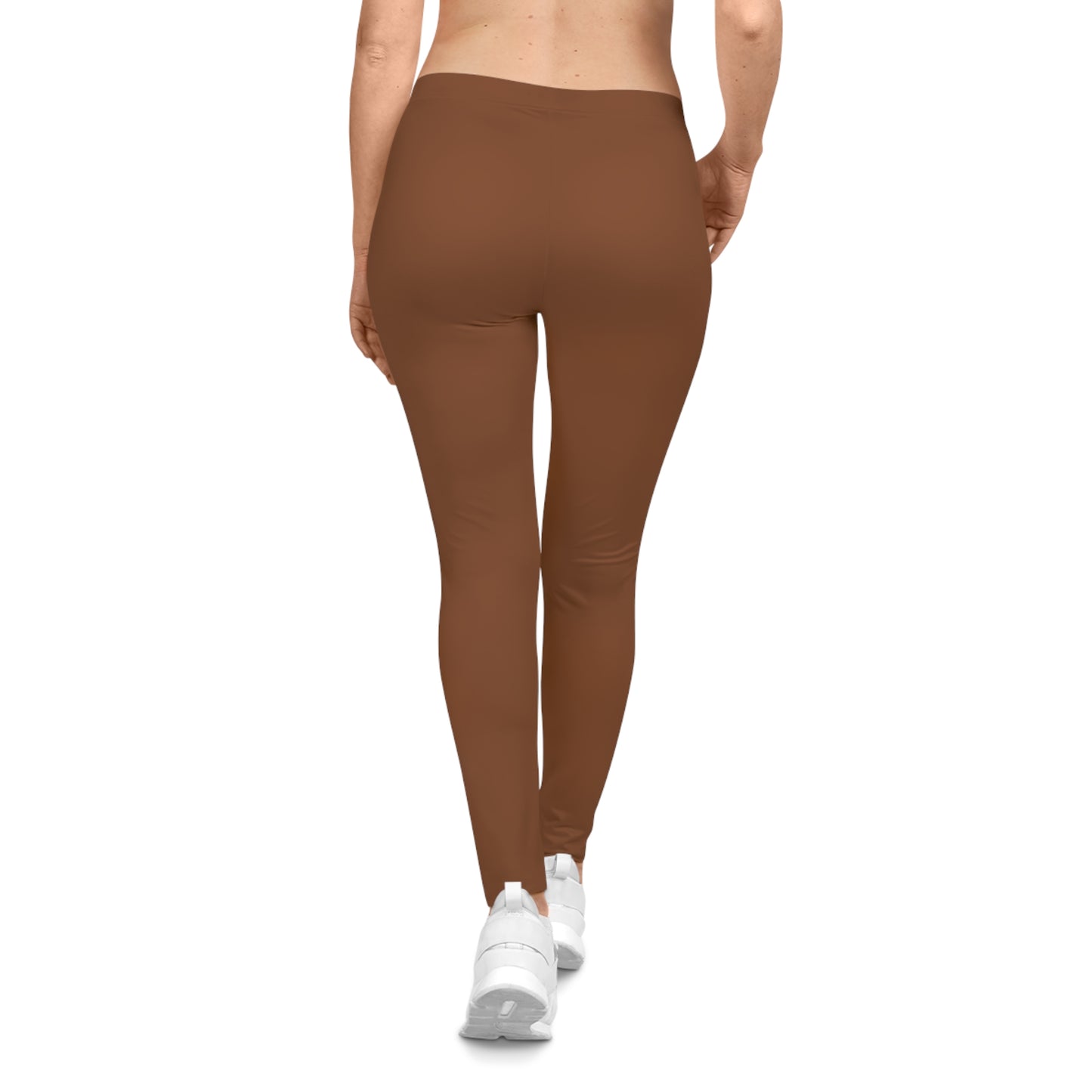 Saddle Brown Color Women's Poly-Span Casual Leggings XS-2XL